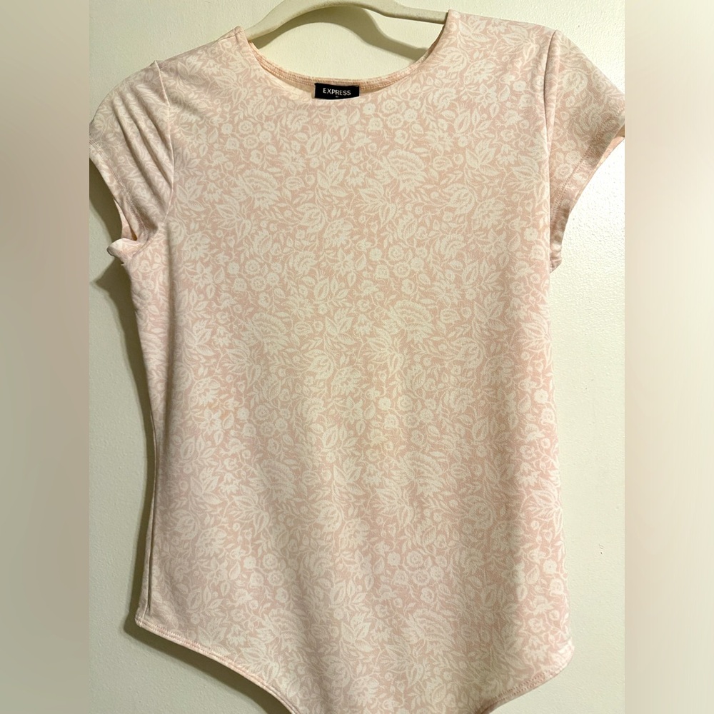 Express pink floral bodysuit
